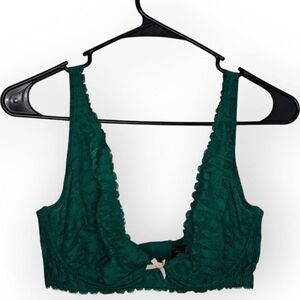 Heidi Klum Intimates Women's Dreamtime Lace Plunge Bra Emerald Green size 34E